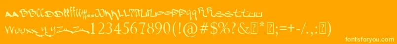 PaulsGraffitti Font – Yellow Fonts on Orange Background