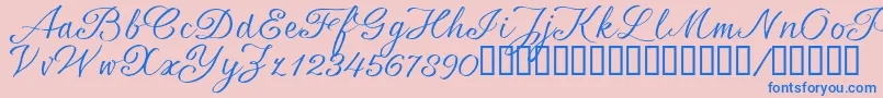SrsaBT Font – Blue Fonts on Pink Background