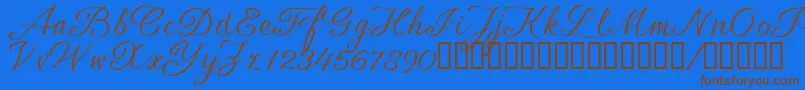 SrsaBT Font – Brown Fonts on Blue Background