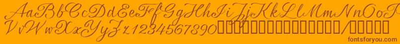 SrsaBT Font – Brown Fonts on Orange Background