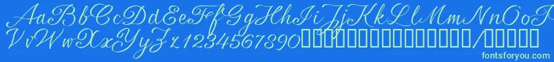 SrsaBT Font – Green Fonts on Blue Background