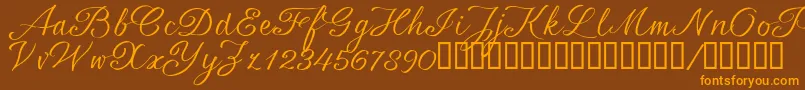 SrsaBT Font – Orange Fonts on Brown Background
