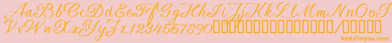 フォントSrsaBT – オレンジの文字がピンクの背景にあります。