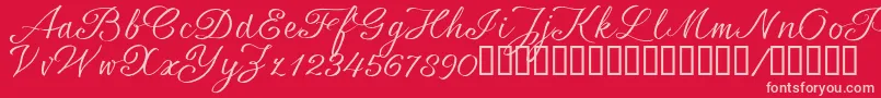 SrsaBT Font – Pink Fonts on Red Background