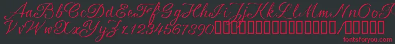 SrsaBT-Schriftart – Rote Schriften auf schwarzem Hintergrund