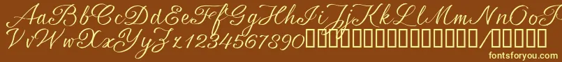 SrsaBT Font – Yellow Fonts on Brown Background