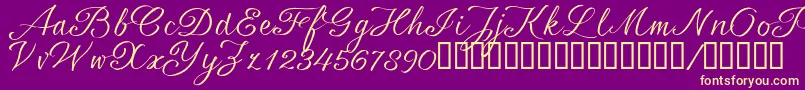 SrsaBT Font – Yellow Fonts on Purple Background