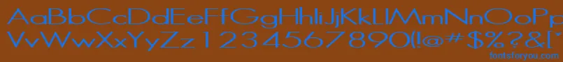 フォントHalibutRegular – 茶色の背景に青い文字