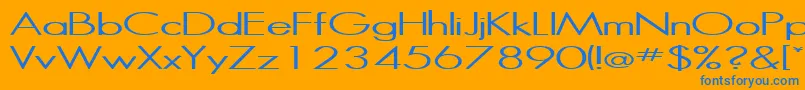 フォントHalibutRegular – オレンジの背景に青い文字