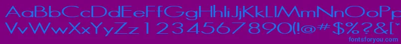 HalibutRegular-Schriftart – Blaue Schriften auf violettem Hintergrund