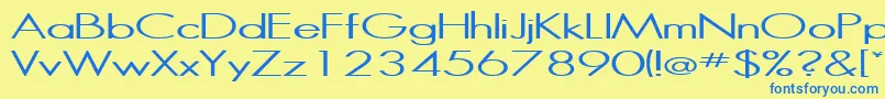 HalibutRegular Font – Blue Fonts on Yellow Background