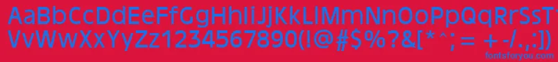 フォントAntiqueOakland – 赤い背景に青い文字