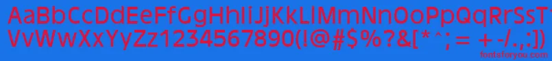 フォントAntiqueOakland – 赤い文字の青い背景