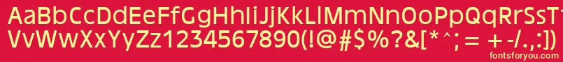 AntiqueOakland-Schriftart – Gelbe Schriften auf rotem Hintergrund