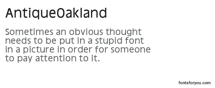 Review of the AntiqueOakland Font