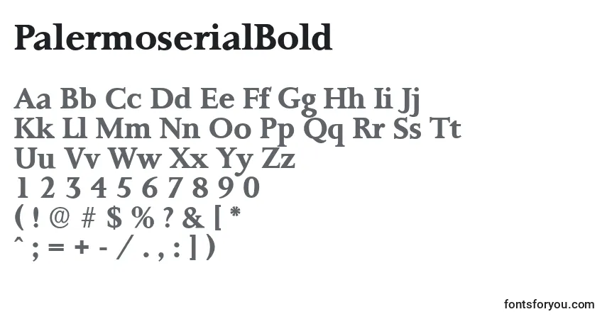 Czcionka PalermoserialBold – alfabet, cyfry, specjalne znaki
