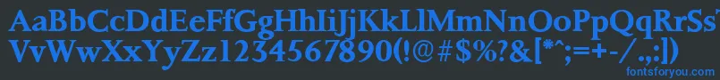 PalermoserialBold Font – Blue Fonts on Black Background