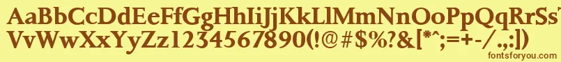 PalermoserialBold Font – Brown Fonts on Yellow Background