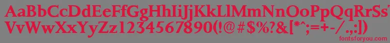 PalermoserialBold Font – Red Fonts on Gray Background