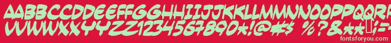 Yesterdaysmeal Font – Green Fonts on Red Background