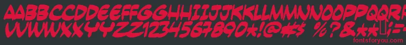 Yesterdaysmeal Font – Red Fonts on Black Background