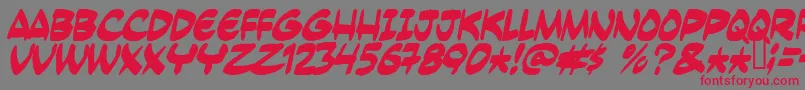 Yesterdaysmeal Font – Red Fonts on Gray Background