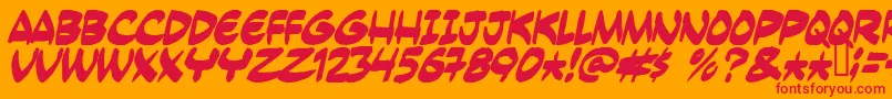 フォントYesterdaysmeal – オレンジの背景に赤い文字
