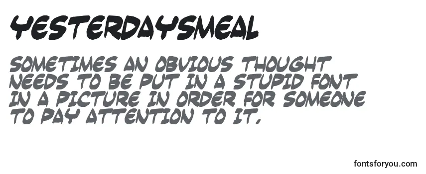 Review of the Yesterdaysmeal Font