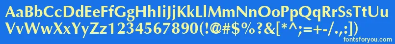 OttawaBold-Schriftart – Gelbe Schriften auf blauem Hintergrund