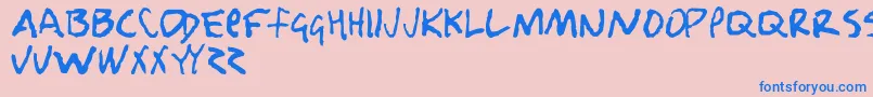 Nobody Font – Blue Fonts on Pink Background