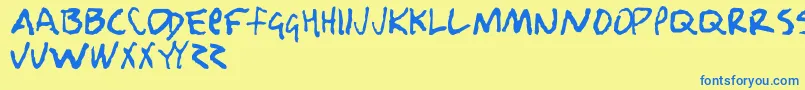 Nobody Font – Blue Fonts on Yellow Background