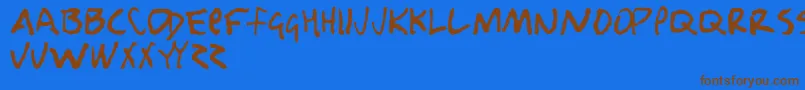Nobody Font – Brown Fonts on Blue Background