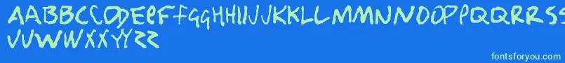 Nobody Font – Green Fonts on Blue Background