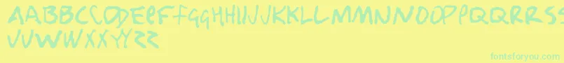 Nobody Font – Green Fonts on Yellow Background