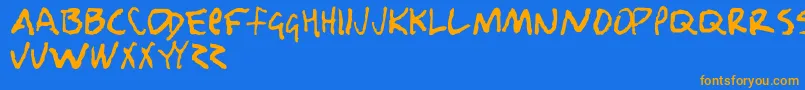 Nobody Font – Orange Fonts on Blue Background