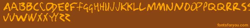 Nobody Font – Orange Fonts on Brown Background