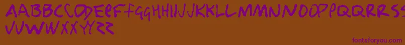 Nobody Font – Purple Fonts on Brown Background