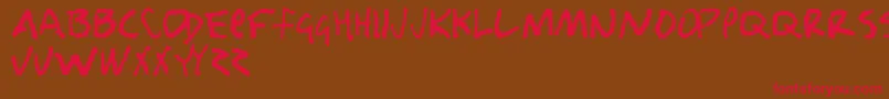 Nobody Font – Red Fonts on Brown Background