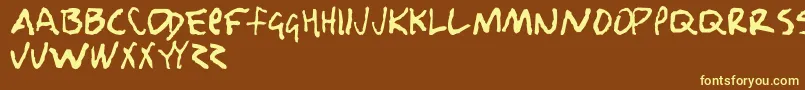 Nobody Font – Yellow Fonts on Brown Background
