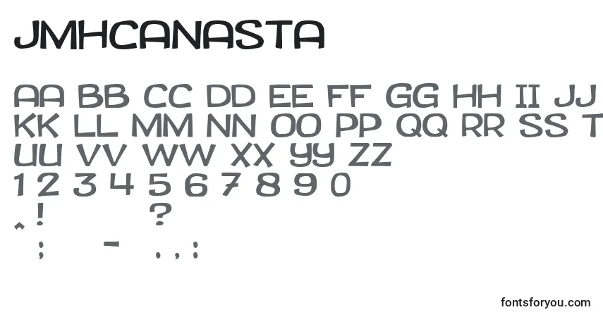 characters of jmhcanasta font, letter of jmhcanasta font, alphabet of  jmhcanasta font