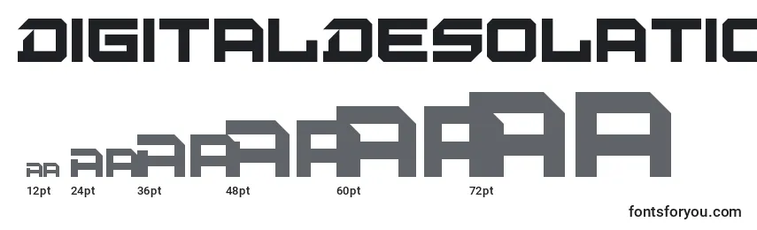 sizes of digitaldesolation font, digitaldesolation sizes