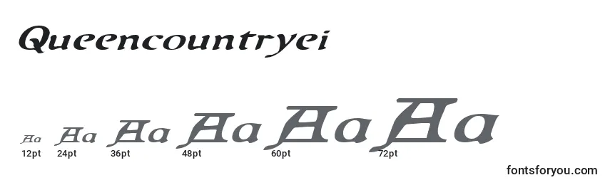 sizes of queencountryei font, queencountryei sizes