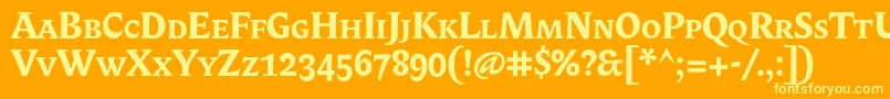 BiblonScOtBold Font – Yellow Fonts on Orange Background