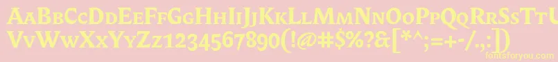 BiblonScOtBold Font – Yellow Fonts on Pink Background