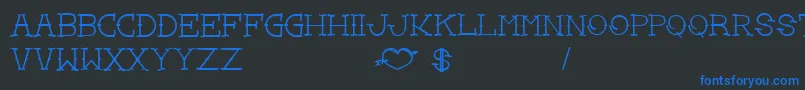 LoveYouMomBold Font – Blue Fonts on Black Background