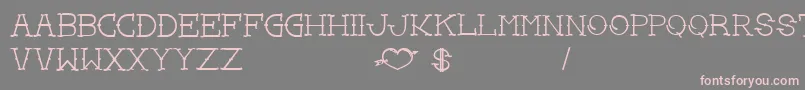 LoveYouMomBold Font – Pink Fonts on Gray Background