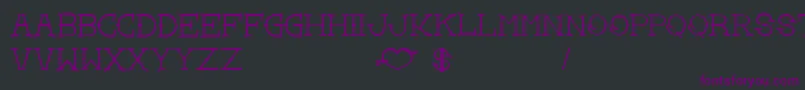 Czcionka LoveYouMomBold – fioletowe czcionki na czarnym tle