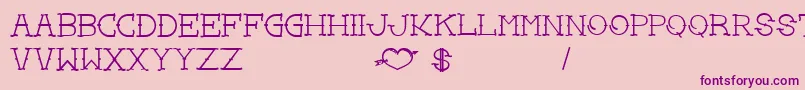 LoveYouMomBold Font – Purple Fonts on Pink Background