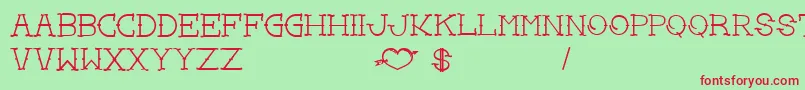 LoveYouMomBold Font – Red Fonts on Green Background