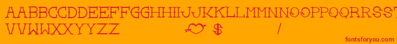 LoveYouMomBold Font – Red Fonts on Orange Background